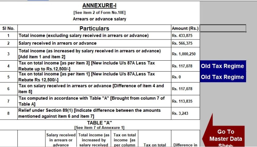 Download Automatic Income Tax Excel Based Form 10E for the F.Y.2023-24 in Excel