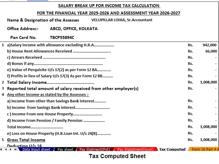 Tax Rebate U/s 87A and Marginal Relief with Automatic Income Tax Preparation Software All in One in Excel for Non-Government Employees as per Budget 2025