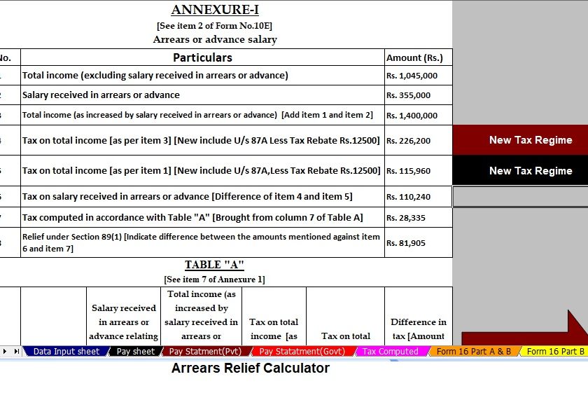 Download Automatic Income Tax Preparation Software with Form 10E in Excel for the Government and Non-Government Employees for the F.Y. 2025-26