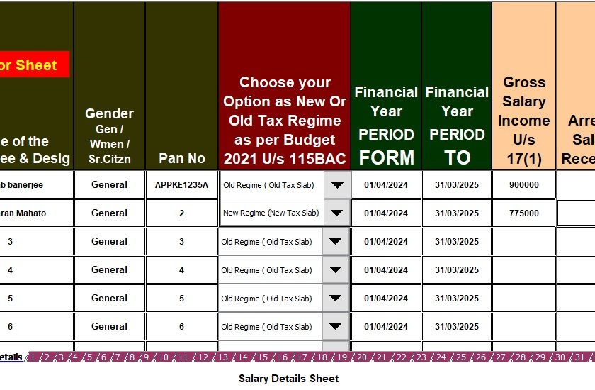 Download and Prepare at a Time 50 Employees Form 16 Part B and Form 16 Part A&B for Financial Year 2024-25 in Excel